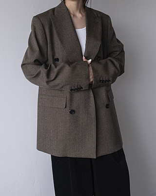 INSCRIRE /Wool Gabardine Double-Brested Jacket
