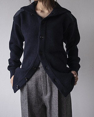 PAN /merino wool high neck cardigan