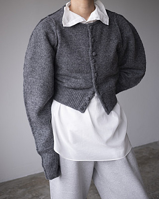 INSCRIRE/ Shoulder Cardigan (gray )