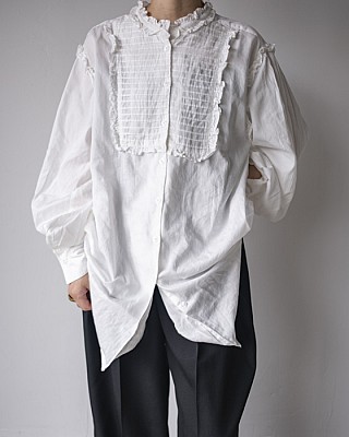 crinkle crinkle crinkle/ pintuck frill blouse