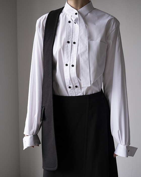 VONIQUE / ENFOLD/LONG-COLLAR SHIRT