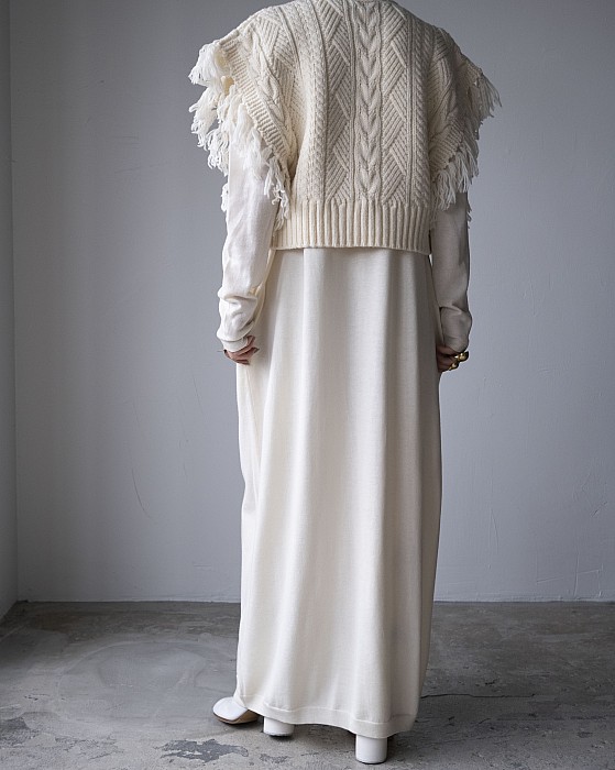 PERD / Knit long dress (OFF WHITE)