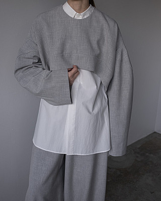 ENFOLD / CROPPED PULLOVER (T.gray)